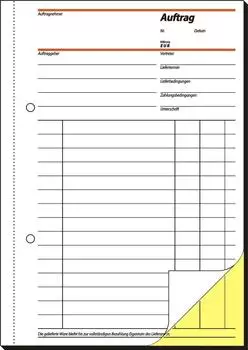 sigel SD001/10 Auftragsbuch A5, 2x40 Blatt, selbstdurchschreibend, 10er Pack, mikroperforiert, mit Abheftlochung, aus nachhaltigem Papier