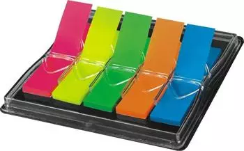 sigel HN489/12 Haftmarker im Spender, 12 St&uuml;ck &aacute; 200 Mini-Streifen im Format 12 x 45 mm, 5 Neon-Farben