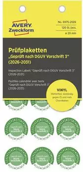 Avery Zweckform Pr&uuml;fplaketten 6975 2026-2031