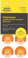 Pr&uuml;fplaketten Geprueft nach DGUV 2027-2032 Vinyl 30mm 80 St&uuml;ck