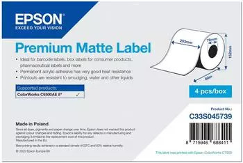 Epson Premium Matte Label Etikettenrolle 203mm x 60m (C33S045739)