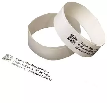 Brother Patientenarmb&auml;nder Erwachsene wei&szlig; 25x279mm, 200 Stck./Rolle (LWEAB279PWG)
