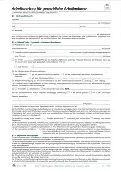 RNK Formularblock Arbeitsvertrag gewerbliche Arbeitnehmer, A4, 2-seitig, 10 St&uuml;ck (502/10)