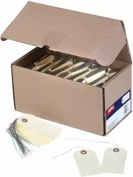 APLI Anhängeschilder crème 80x38mm mit Öse und Draht, 1000 Stück (121312)
