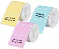Olympia Etiketten Rolle Thermodirekt Papier Mehrfarbig Rosa Blau Gelb 3 St