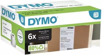 Dymo LabelWriter Versandetiketten 104x159mm, weiß, 6 Rollen à 220 (2238107)