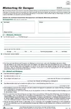 RNK Mietvertrag f&uuml;r Garagen, DIN A4, 8-seitig, 10 St&uuml;ck (553/10)