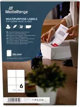 MediaRange Universal-Etiketten selbstklebend, wei&szlig;, 105x99mm, 300 St&uuml;ck (MRINK144)