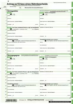 RNK Mahnbescheid f&uuml;r maschinelle Bearbeitung, A4, 10 St. (705/10)