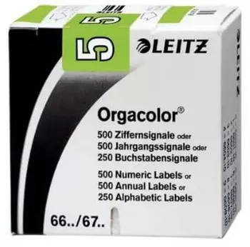 Leitz Orgacolor Ziffernsignal "5" selbstklebend gr&uuml;n, 500 St&uuml;ck (66051000)