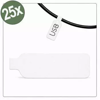 QUADRIOS Kabel-Etikett 20x40mm wei&szlig;, 25 St&uuml;ck (26CA791)