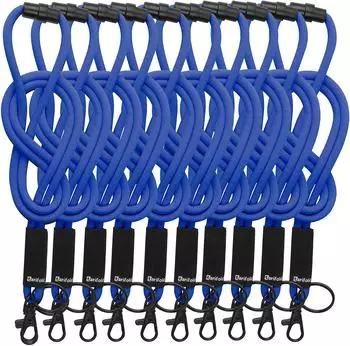 Tarifold Rundes Umh&auml;ngeband mit Karabiner, 5mm, blau, 10er-Pack (200541)