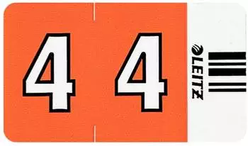 Leitz Ziffernsignal Orgacolor "4" orange 23x30mm, 100 Stück (66040000)