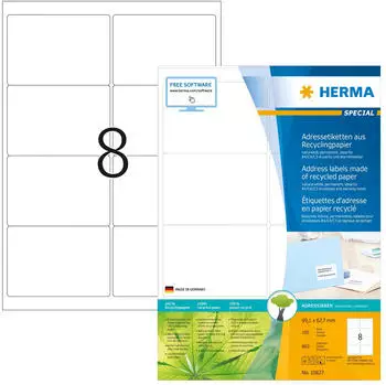 Herma Universal-Etiketten Recycling-Papier 99,1x67,7mm, naturweiß (10732)
