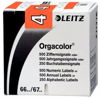 Leitz Ziffernsignal Orgacolor "4" auf Rolle, orange (6604-10-00)