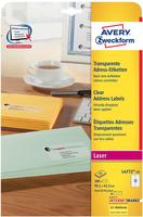 Avery Zweckform L4772-25 Etiketten transparent, 300 St&uuml;ck