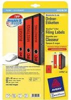 AVERY Zweckform L4752-20, AVERY Zweckform Ordneretiketten L4752-20 rot, 20 Blatt