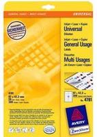 AVERY Zweckform 4781, AVERY Zweckform Etiketten 4781 wei&szlig; 97,0 x 42,3 mm, 30 Blatt