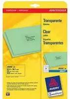 Avery Zweckform J8560-25 Etiketten transparent, 63,5 x 38,1mm wetterfest auf A4 25
