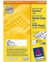 AVERY Zweckform 3665, AVERY Zweckform Etiketten 3665 wei&szlig; 105,0 x 33,8 mm, 100 Blatt