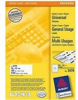 Avery Zweckform 3479, Avery Zweckform Avery-Zweckform Etiketten, 70x32mm, wei&szlig;, 100