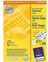 AVERY Zweckform 3669, AVERY Zweckform Etiketten 3669 wei&szlig; 70,0 x 50,8 mm, 100 Blatt