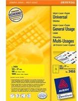 Avery Zweckform 3455, Avery Zweckform Universaletikett 105x37 gelb