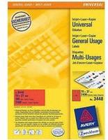 AVERY Zweckform 3448, AVERY Zweckform Etiketten 3448 rot 70,0 x 37,0 mm, 100 Blatt