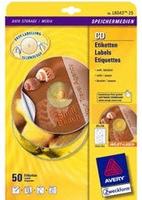 AVERY Zweckform L6043-25, AVERY Zweckform CD-Etiketten L6043-25 wei&szlig;, 50 Etiketten