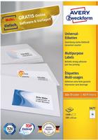 AVERY Zweckform 3477, AVERY Zweckform Etiketten 3477 wei&szlig; 105,0 x 41,0 mm, 100 Blatt