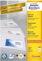 AVERY Zweckform 3424, AVERY Zweckform Etiketten 3424 wei&szlig; 105,0 x 48,0 mm, 100 Blatt