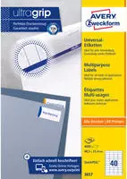 AVERY Zweckform 3657, AVERY Zweckform Etiketten 3657 wei&szlig; 48,5 x 25,4 mm, 100 Blatt