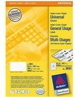 AVERY Zweckform 3651, AVERY Zweckform Etiketten 3651 wei&szlig; 52,5 x 29,7 mm, 100 Blatt