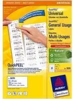 AVERY Zweckform 3670, AVERY Zweckform Etiketten 3670 wei&szlig; 64,0 x 36,0 mm, 100 Blatt