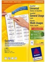 Zweckform Universaletiketten 3672, wei&szlig;, mit Abziehhilfe, 64 x 50mm, 100 Blatt, 1500