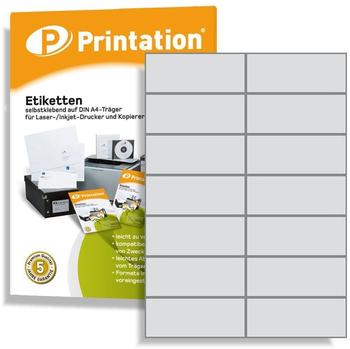 Printation Etiketten selbstklebend auf A4-Träger 105 x 42,4 mm, weiß (1367631)