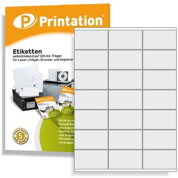Printation Etiketten selbstklebend auf A4-Träger 70 x 41 mm, weiß (1367803)