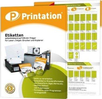 Printation Etiketten selbstklebend auf A4-Träger 70 x 50,8 mm, weiß (1367736)