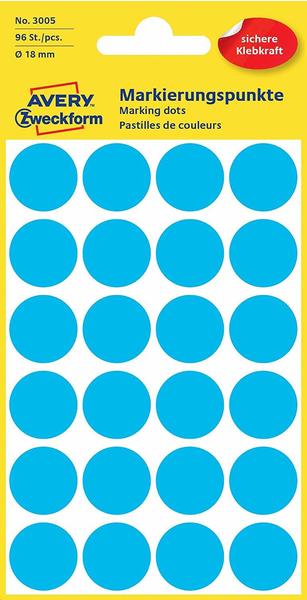 Avery Zweckform Markierungspunkte, Ø 18 mm, blau (3005)