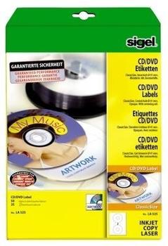 sigel LA525 CD-/DVD-Etiketten, 41 mm, weiß