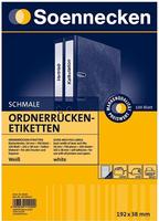 Soennecken - Ordnerr&uuml;ckenetikett Schmal/kurz 38 X 192 Mm (b X H) Selbstklebend Ohne