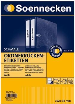 Soennecken Ordnerrücken-Etiketten, 192 x 38 mm, weiß (66308)