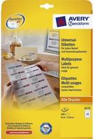 Avery Zweckform 6172, AVERY Zweckform 720 Etiketten 6172 wei&szlig; 64,6 x 33,8 mm