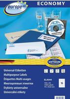 Europe100 Universaletiketten ELA044, wei&szlig;, 70 x 50,8mm, 100 Blatt, 1500 St&uuml;ck