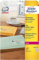 AVERY Zweckform Etiketten transparent 38,1 x 21,2 mm, 25 Blatt