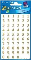 Avery Zweckform 3728, Avery Zweckform 3728 Zahlen-Etiketten - 0-99, 7,5 mm, gold,