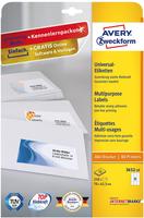 Avery-Zweckform 3652-10, Avery-Zweckform 3652-10 Universal-Etiketten 70 x 42.3mm