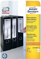 Avery Zweckform L4761REV-20, AVERY Zweckform 120 Ordneretiketten L4761REV-20 wei&szlig;