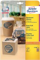 Zweckform Universaletiketten L7106-25, naturbraun, &Oslash; 60mm, 25 Blatt, 300 St&uuml;ck