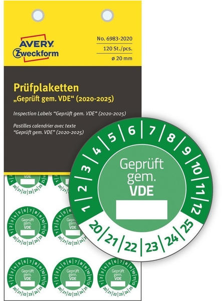 Avery Zweckform Prüfplaketten grün (6983-2020)